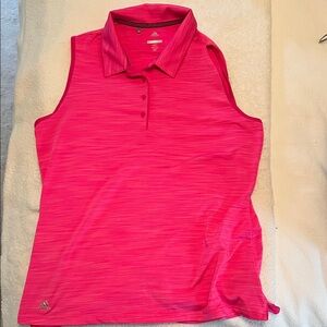 Adidas Women's Bright Pink Collared Tank Top